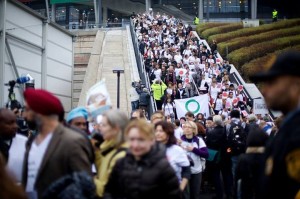 800 members of civil soceity on the stairs of the UNFCCC